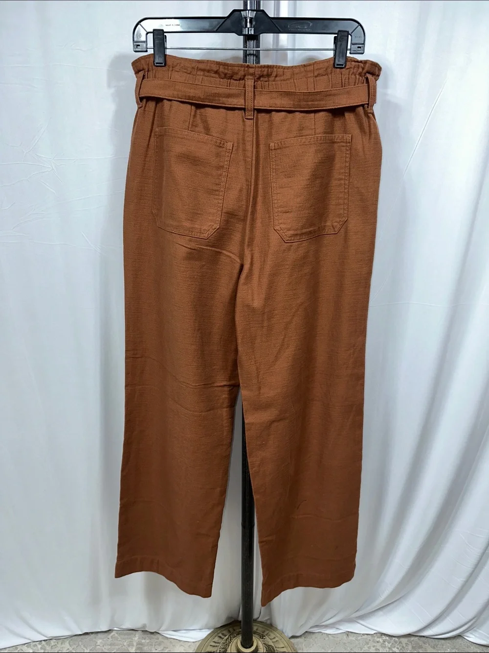 J. Crew Rust Brown Paperbag-Waist Wide Leg Pants